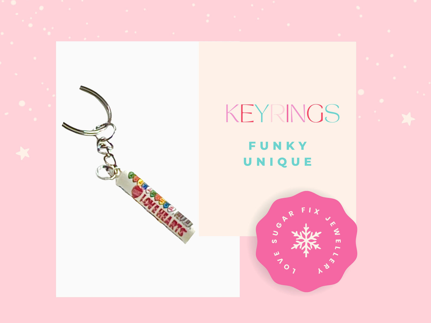 Candy Hearts Bag Charm, Love Tube Keyring