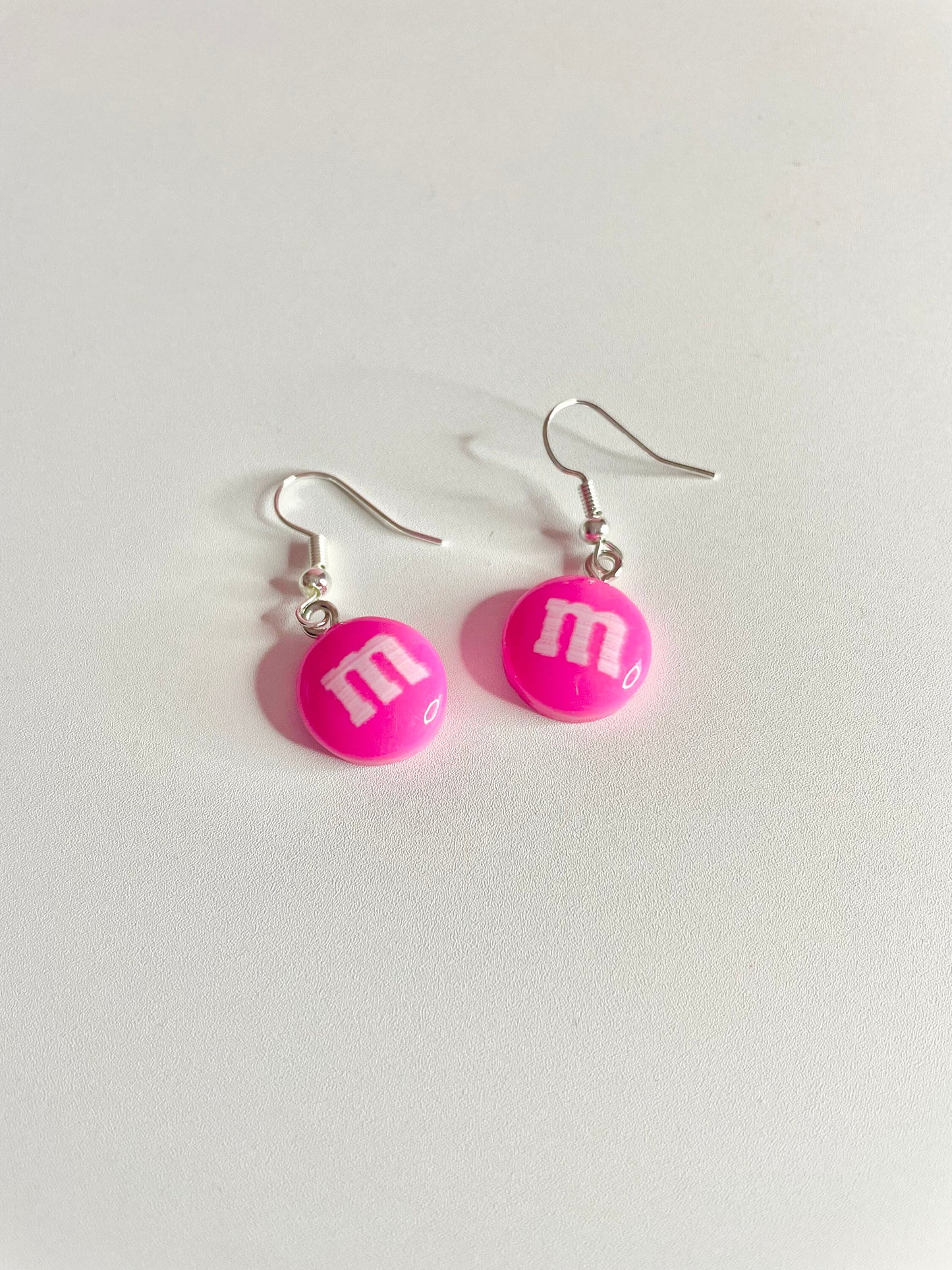 M&M Chocolate Candy Sterling Silver Earrings