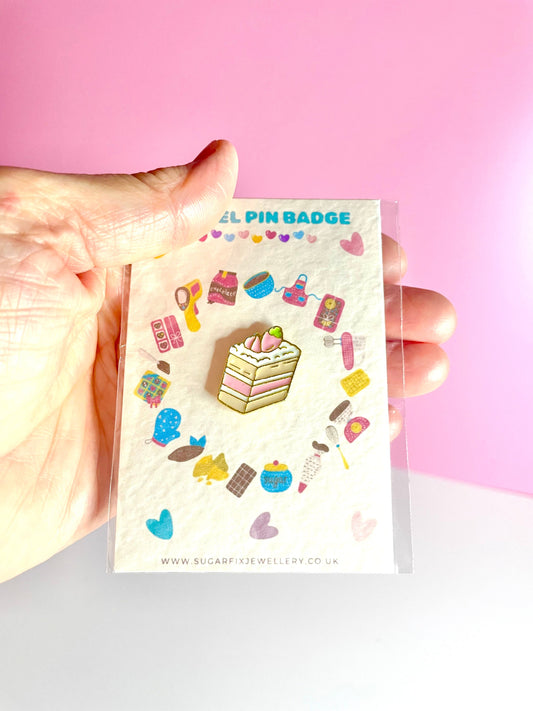 Cake Slice Enamel Pin Badge