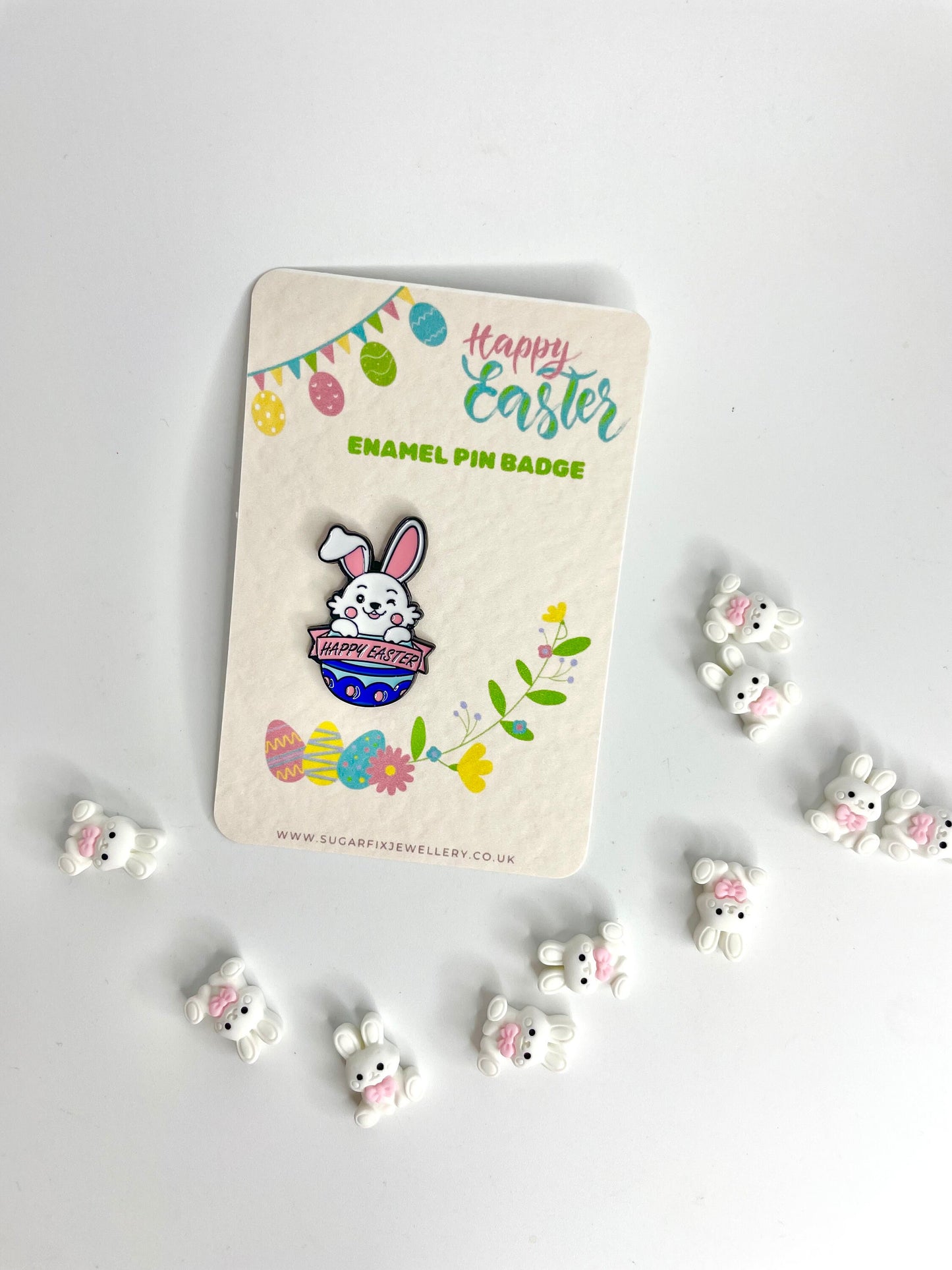 Easter Bunny Egg  Enamel Pin Brooch - Alternative Gift - Thinking of you -  Friend - Anxiety - Pocket Hug - Letter Box Gift - Gift Bag Inc