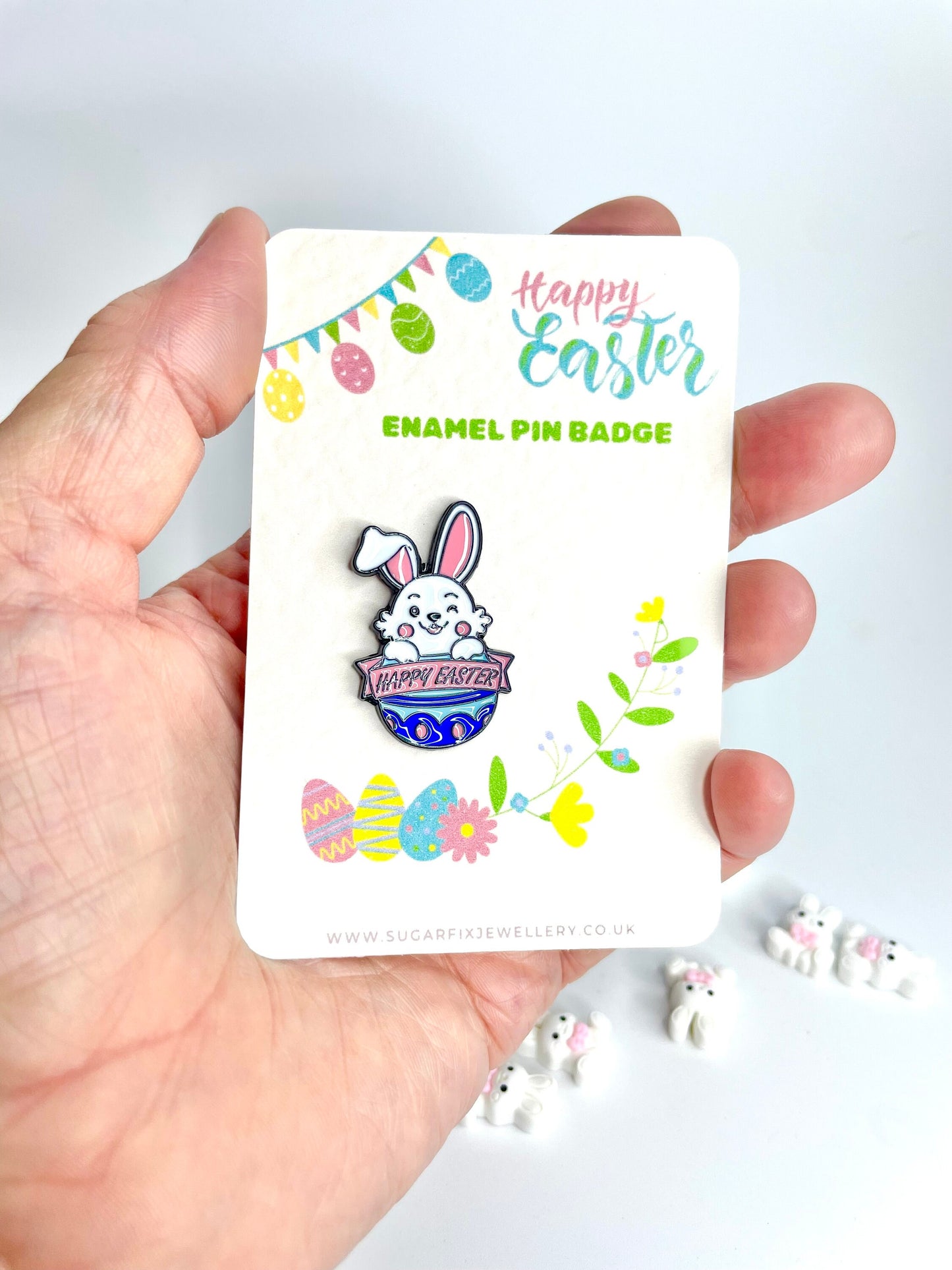 Easter Bunny Egg  Enamel Pin Brooch - Alternative Gift - Thinking of you -  Friend - Anxiety - Pocket Hug - Letter Box Gift - Gift Bag Inc