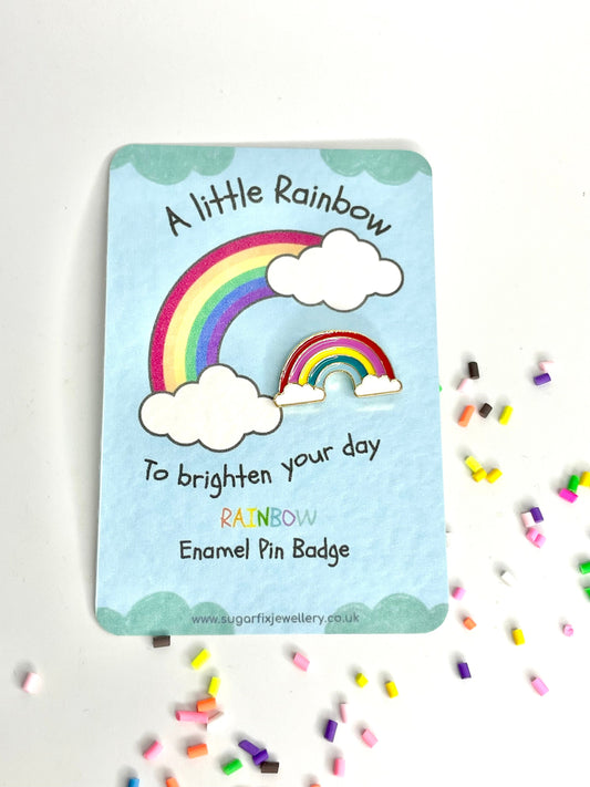 Rainbow & Cloud Enamel Pin Brooch