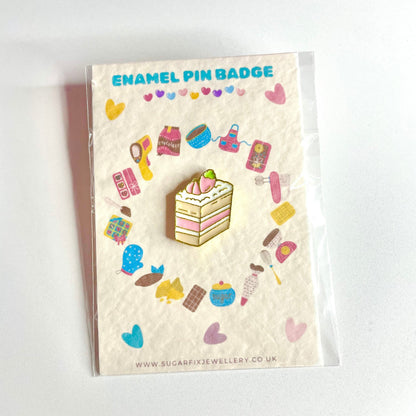 Cake Slice Enamel Pin Badge