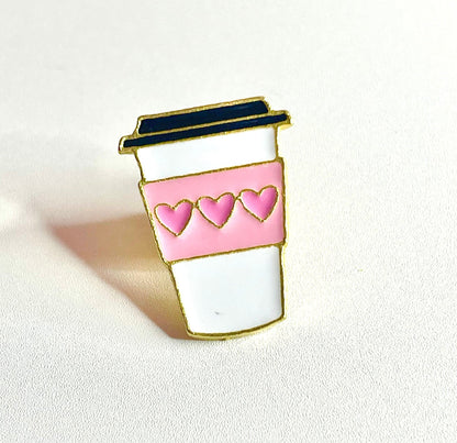 Take Out Coffee Cup Enamel Pin Brooch