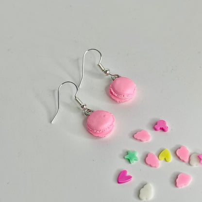 Sterling Silver Pink Mini Macaron Earrings