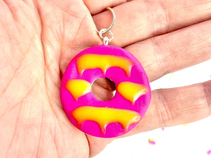 Handmade Hot Pink Party Ring Biscuit Necklace