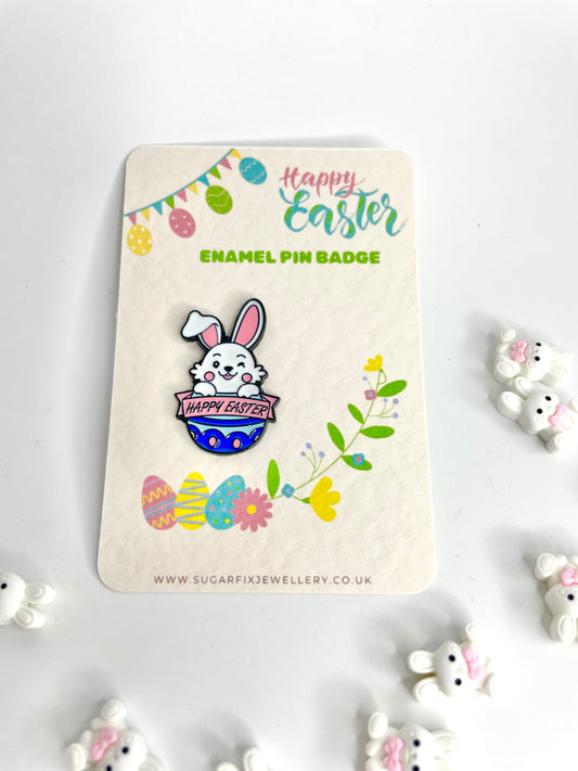 Easter Bunny Egg  Enamel Pin Brooch - Alternative Gift - Thinking of you -  Friend - Anxiety - Pocket Hug - Letter Box Gift - Gift Bag Inc