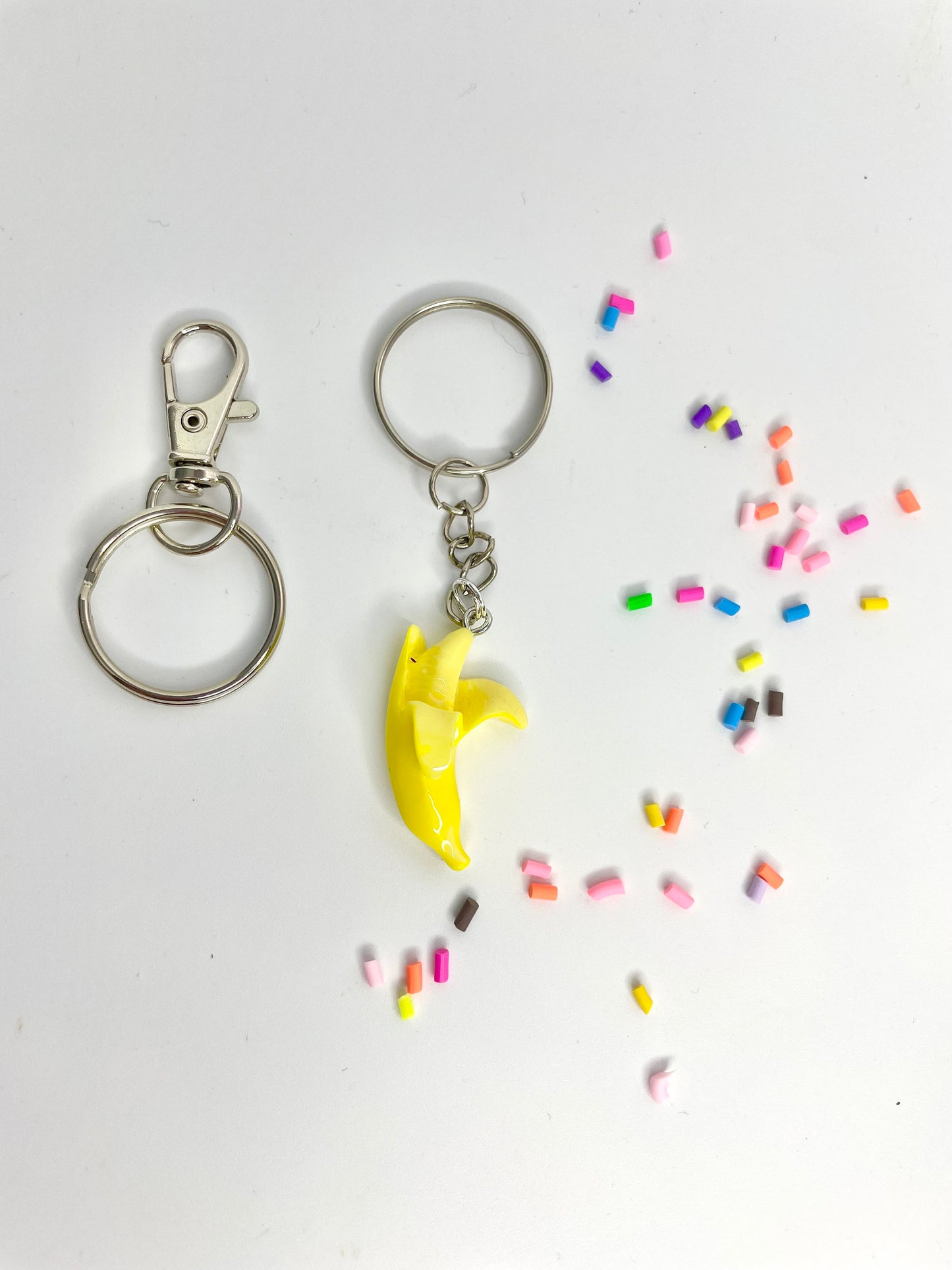 Banana Resin Charm Keyring Keychain