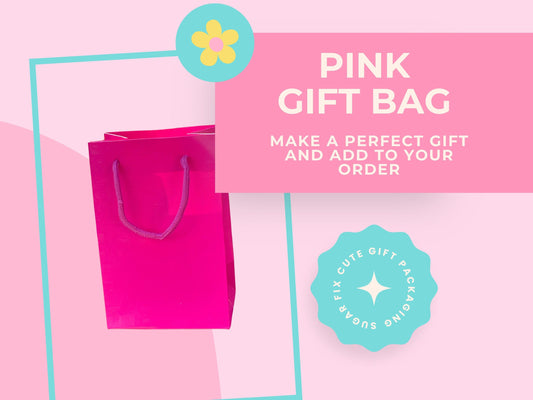 Hot Pink Gift Bag - Cute Paper Gift Bag with Rope Handles