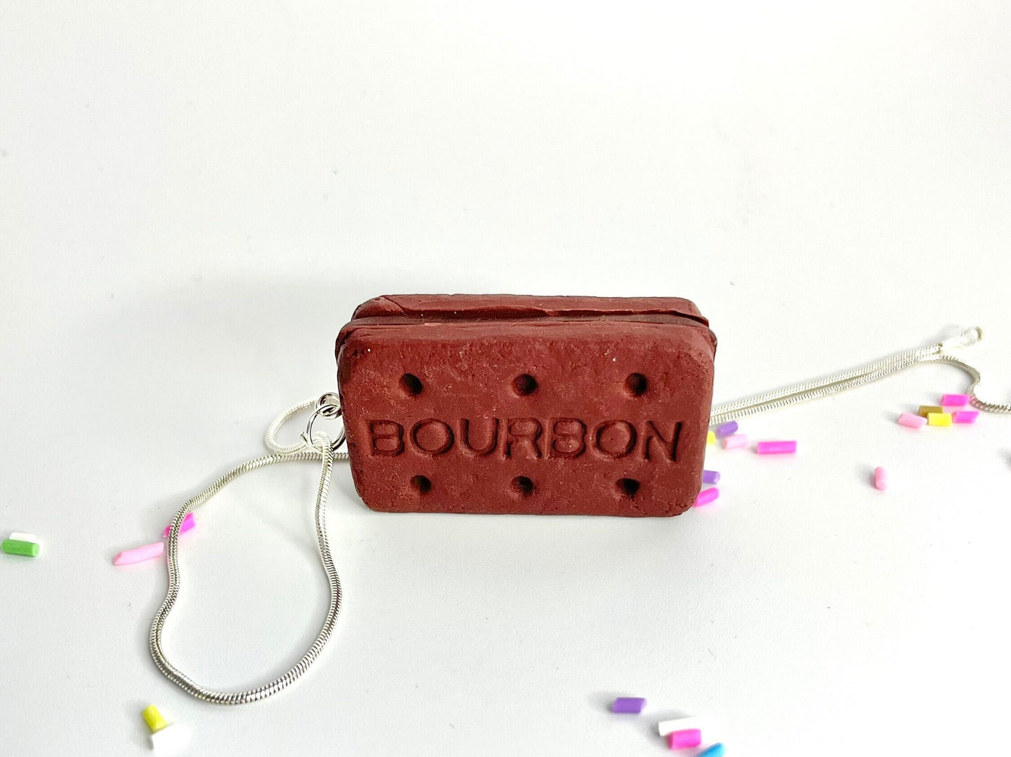Handmade Clay Bourbon Biscuit Necklace