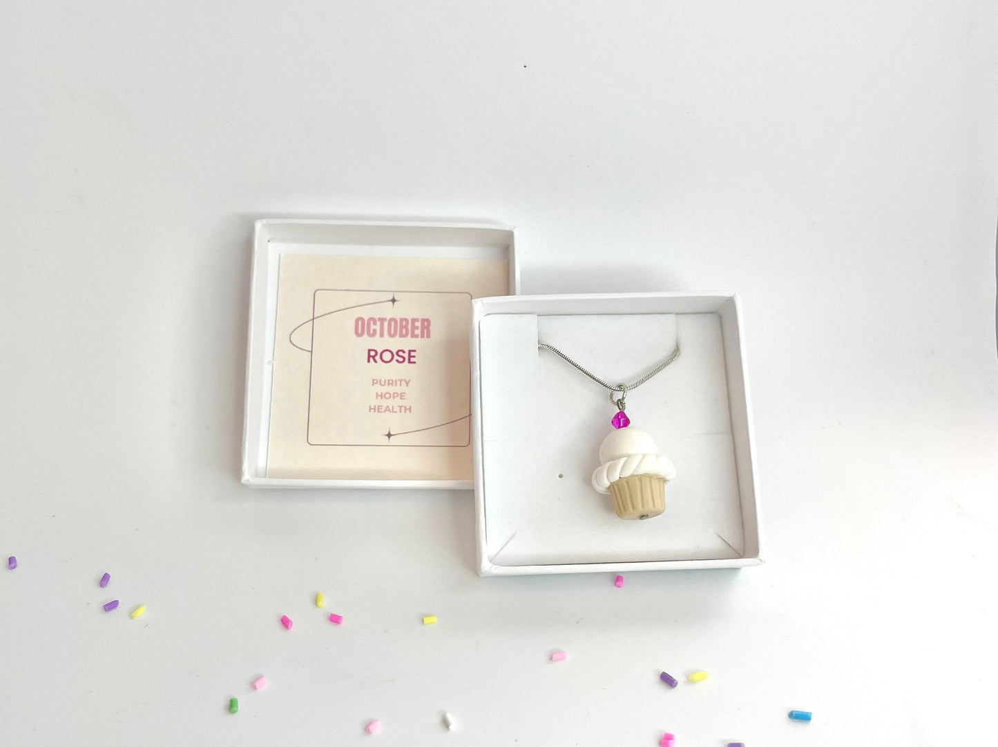 October Rose Crystal Birthstone Necklace