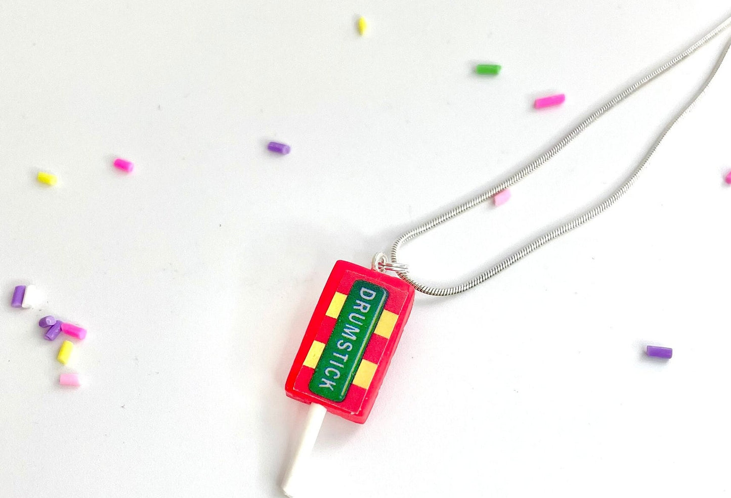 Handmade Retro Drumstick Lolly Necklace