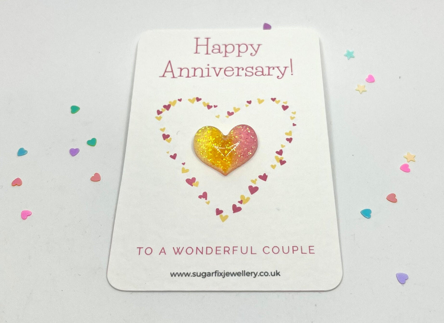 Happy Anniversary Pocket Hug to a Heart Wonderful Couple Keepsake Token