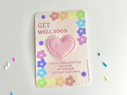 Get Well Soon Pocket Hug Heart  - Thinking of You Card Gift