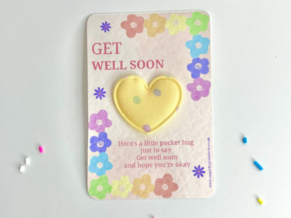 Get Well Soon Pocket Hug Heart  - Thinking of You Card Gift