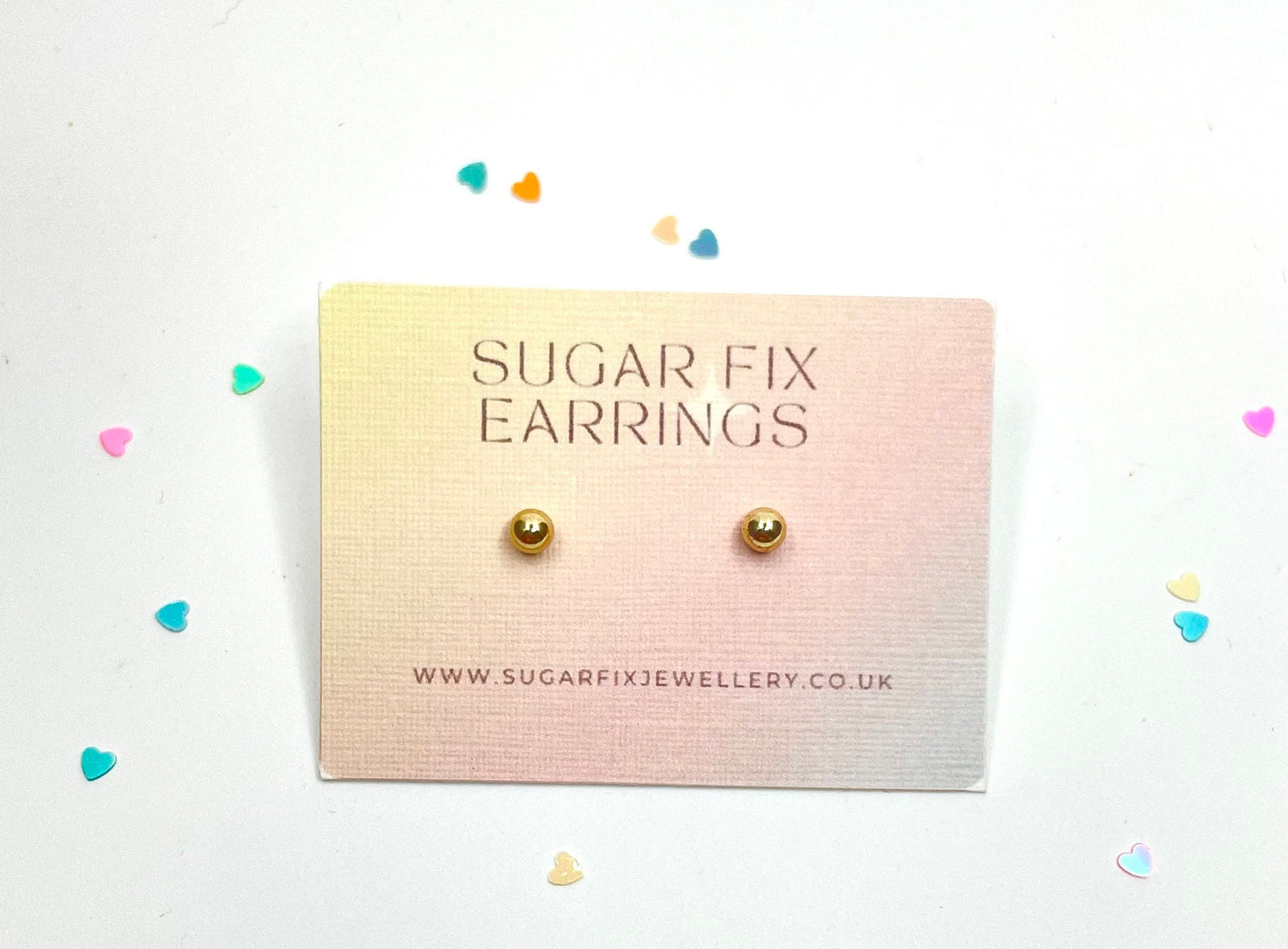 Tiny Gold Tone Stud Earrings