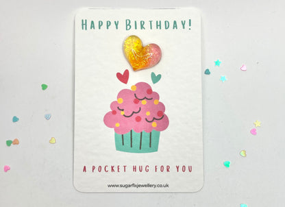Cupcake Happy Birthday Pocket Hug Gift Card