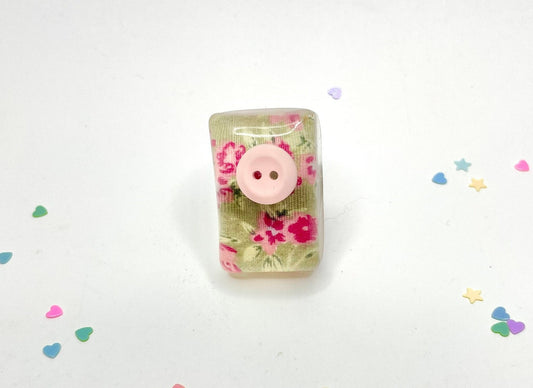 Colourful Button Floral Statement Resin Ring