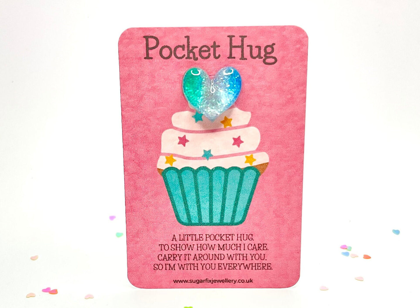 Thinking of You Cupcake Heart Pocket Hug