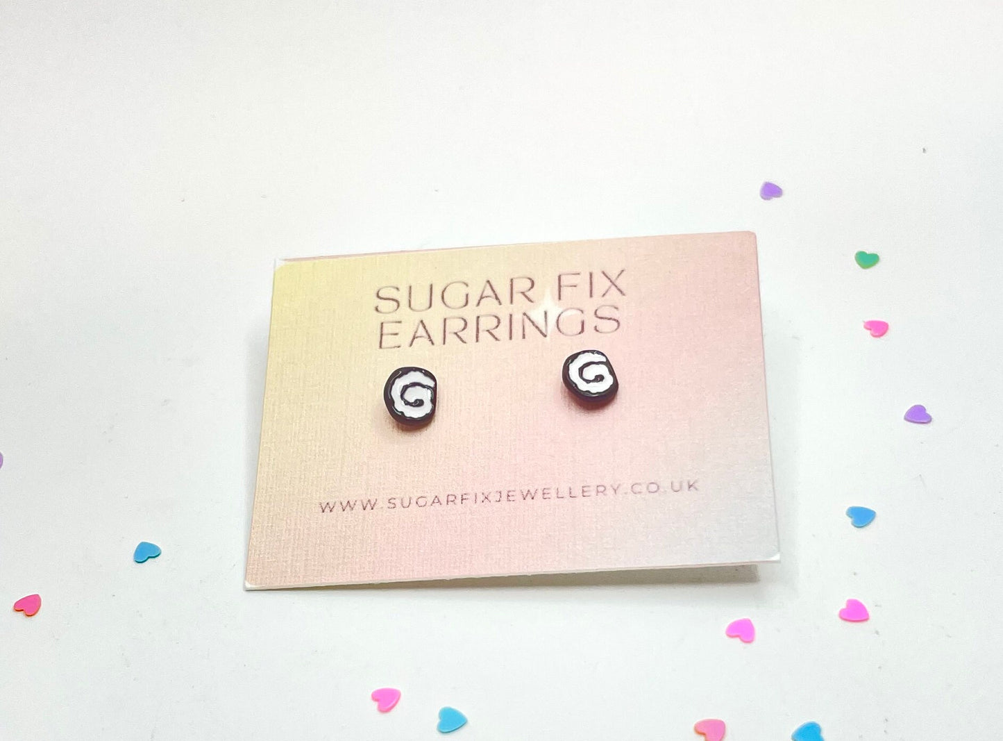 Tiny Swiss Roll Cake Hypoallergenic Earrings