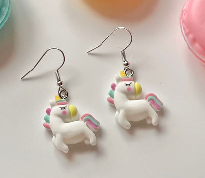 Unicorn Sterling Silver Drop Earrings