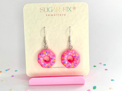 Sterling Silver Donut Dangle Earrings