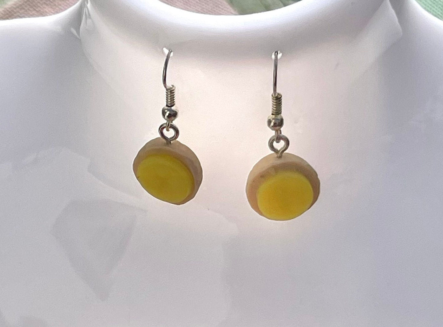 Silver Lemon Curd Jam Tart Earrings