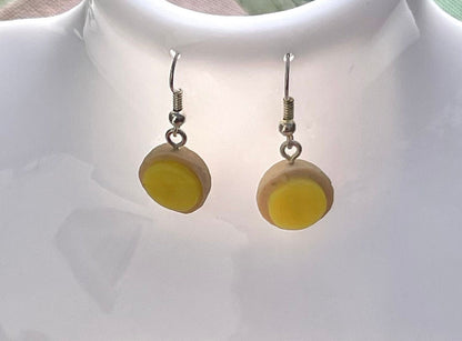 Silver Lemon Curd Jam Tart Earrings