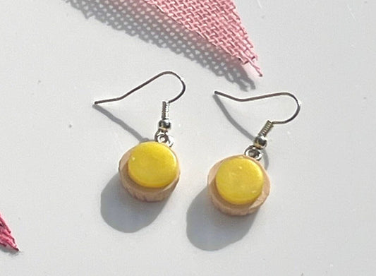 Silver Lemon Curd Jam Tart Earrings