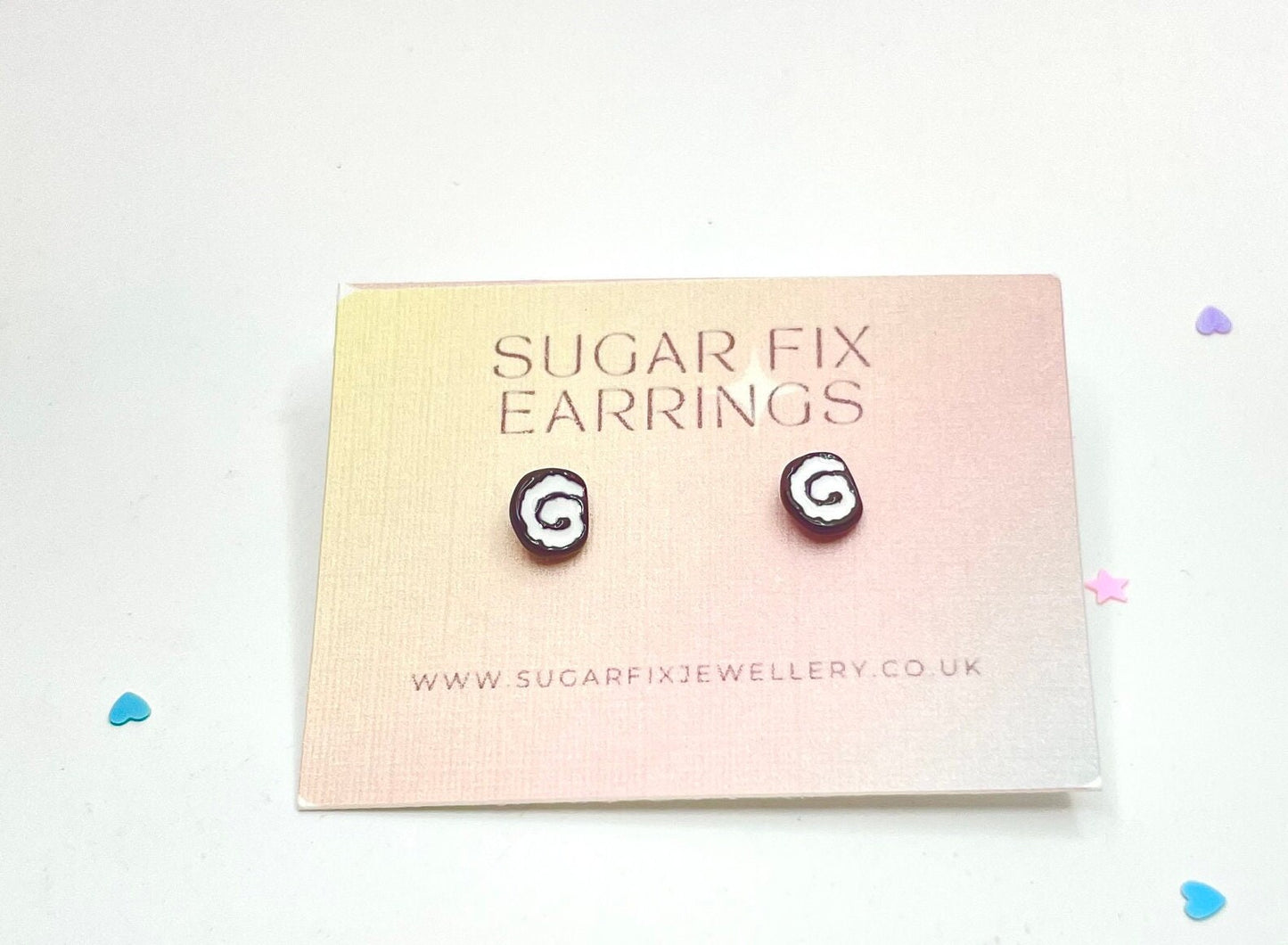 Tiny Swiss Roll Cake Hypoallergenic Earrings
