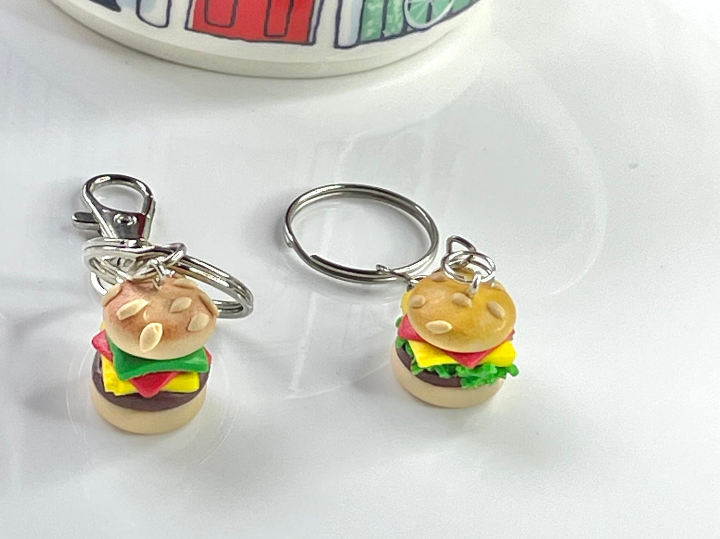 Handmade CheeseBurger Keyring