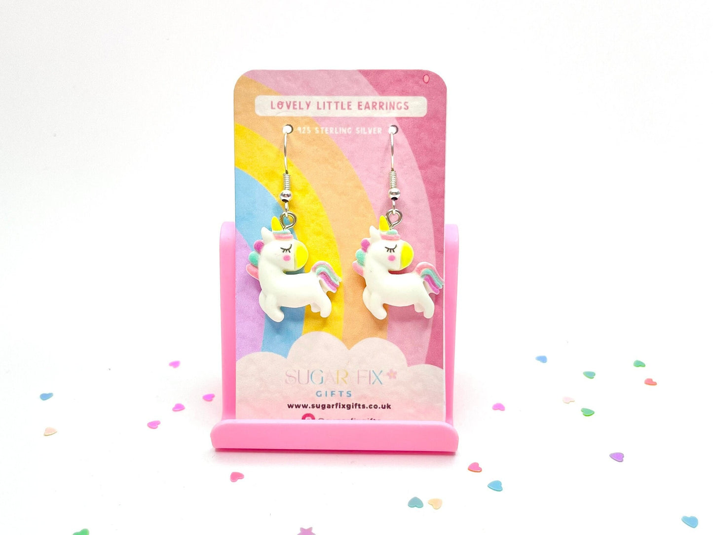 Unicorn Sterling Silver Drop Earrings
