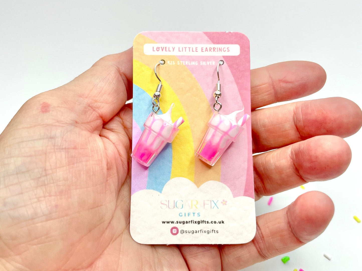 Sterling Silver Ice Cream Sundae Earrings