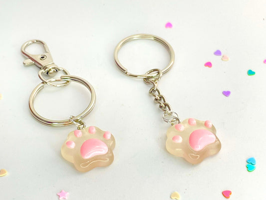 Pink Pet Paw Keyring