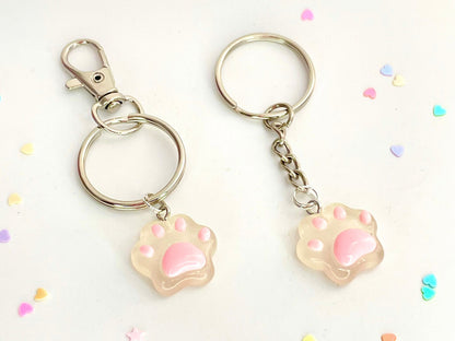 Pink Pet Paw Keyring