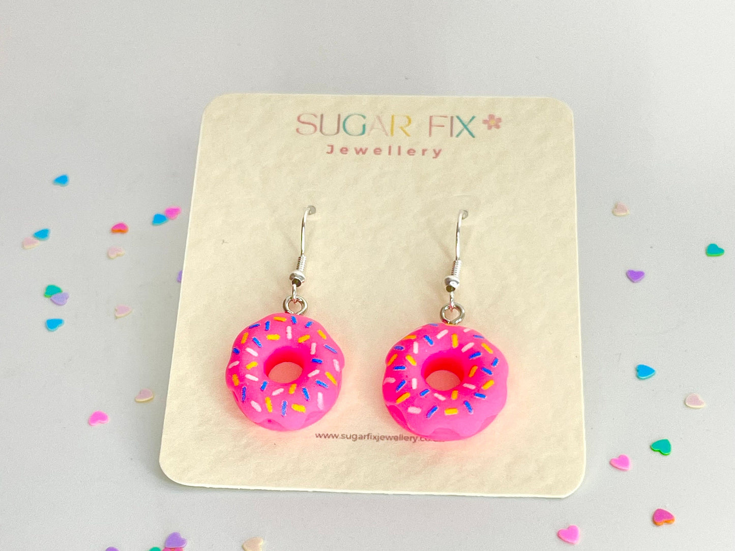 Sterling Silver Donut Dangle Earrings