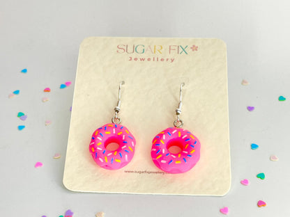 Sterling Silver Donut Dangle Earrings