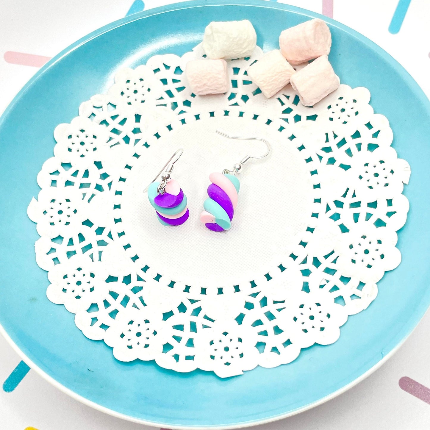Sterling Silver Flump Marshmallow Drop Earrings