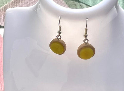 Silver Lemon Curd Jam Tart Earrings