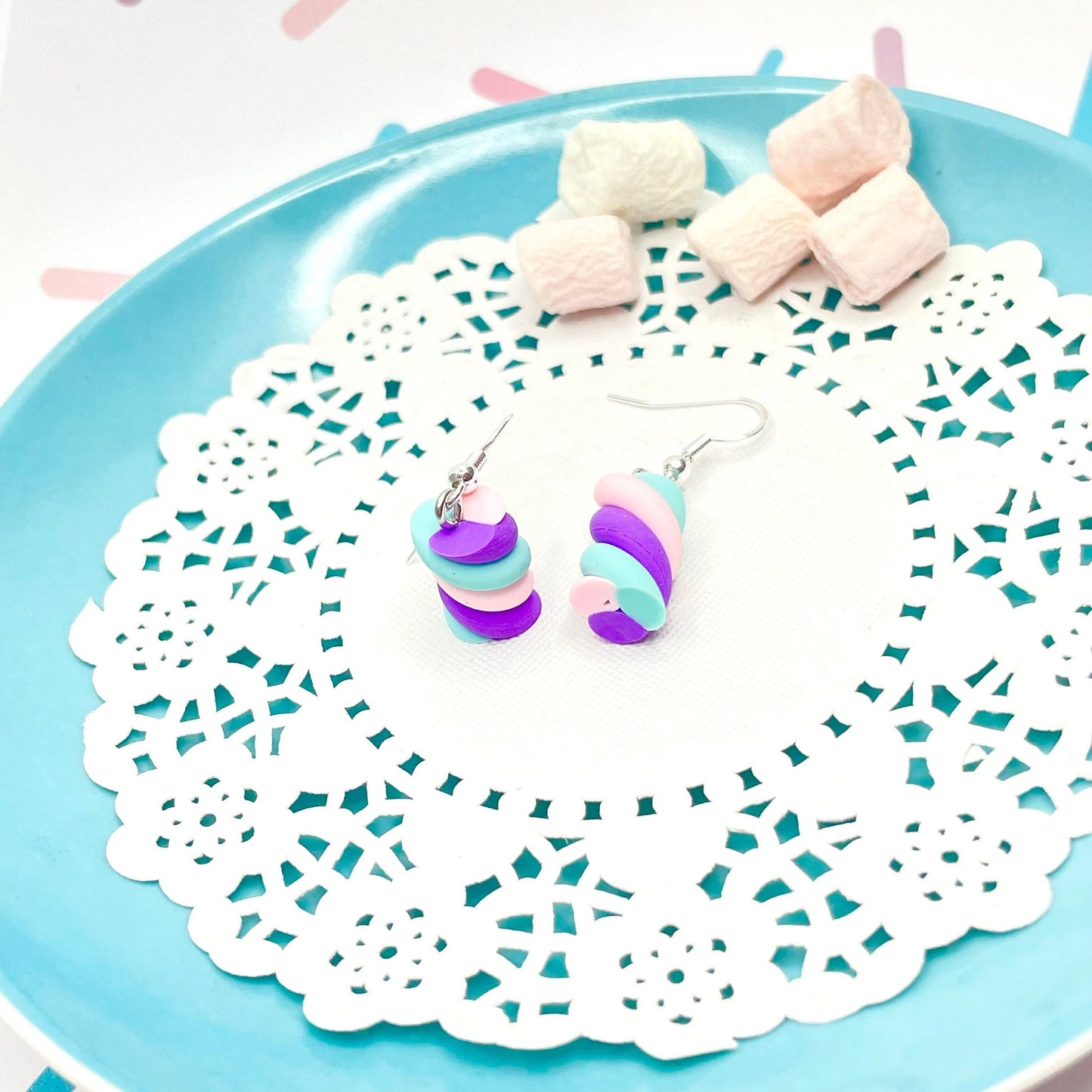 Sterling Silver Flump Marshmallow Drop Earrings