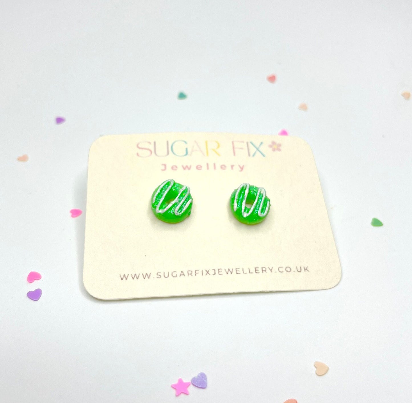 Green Donut Mini Stud Earrings