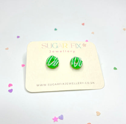 Green Donut Mini Stud Earrings