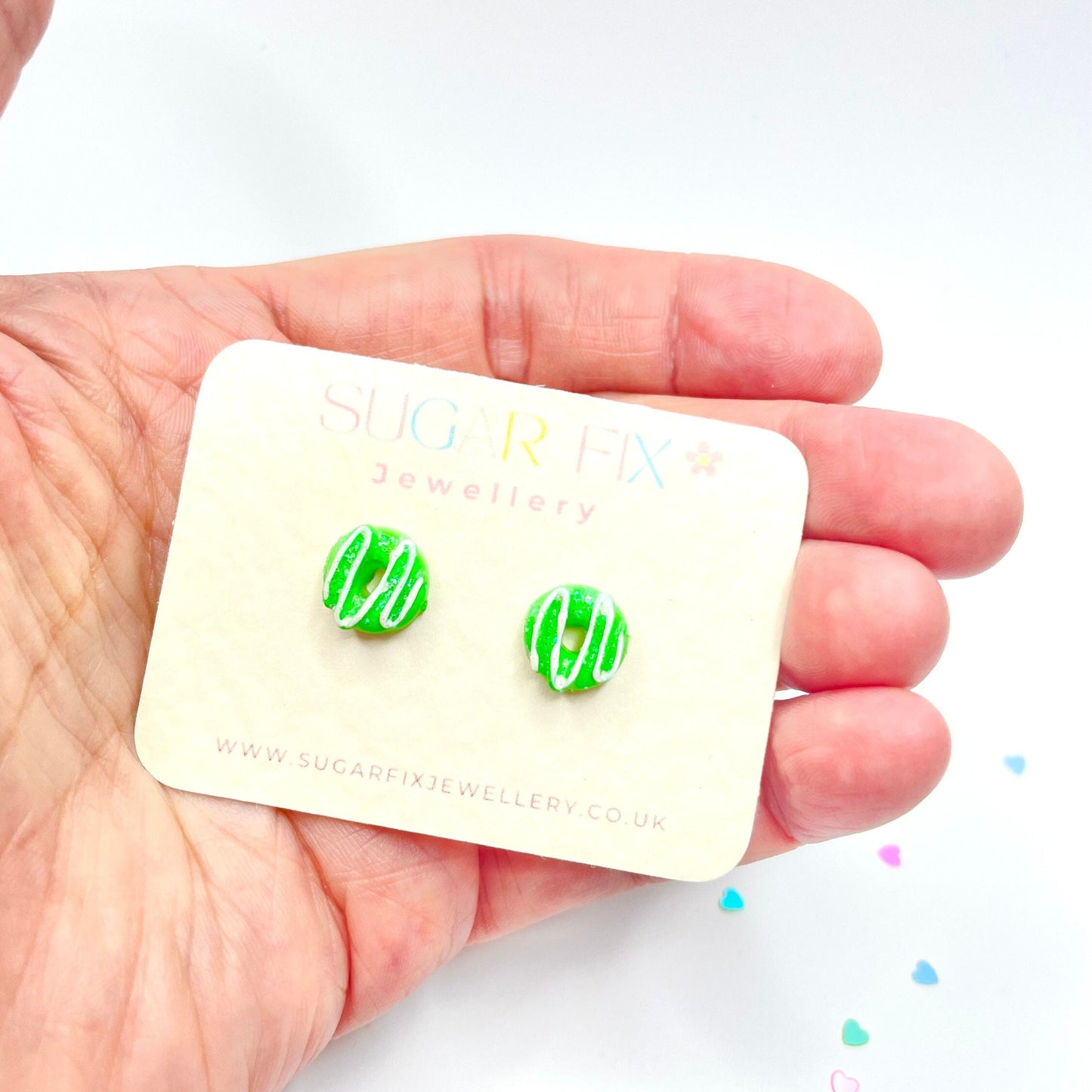 Green Donut Mini Stud Earrings