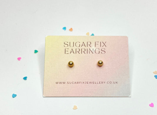 Tiny Gold Tone Stud Earrings
