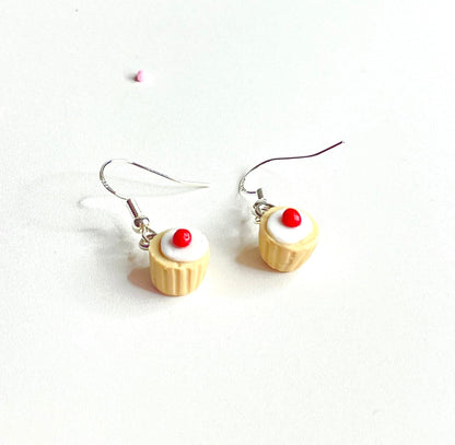 Sterling Silver Cherry Bakewell Tart Earrings