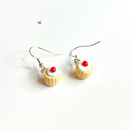Sterling Silver Cherry Bakewell Tart Earrings