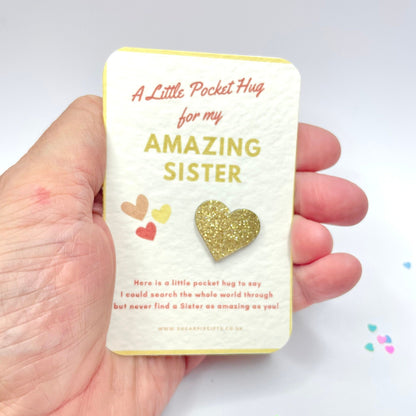 Amazing Sister Pocket Hug
