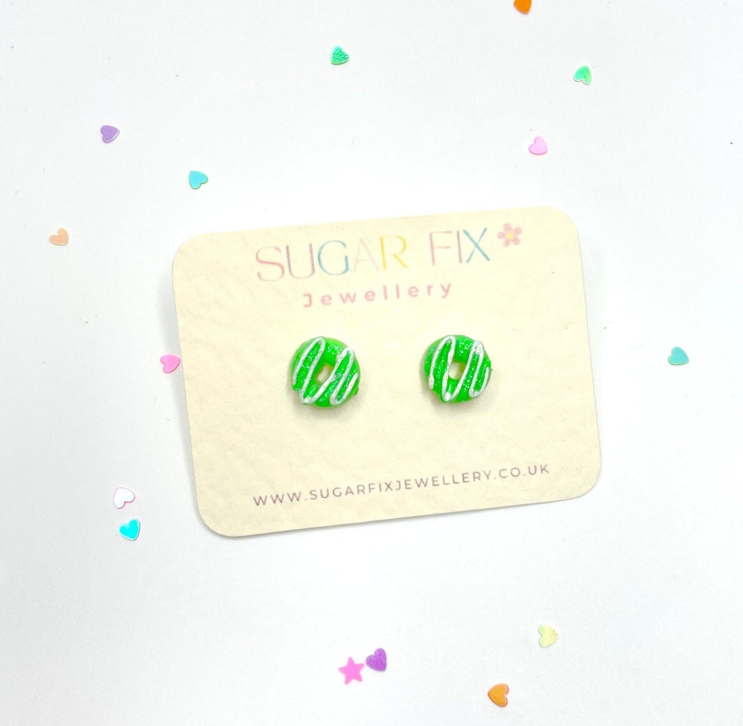 Green Donut Mini Stud Earrings
