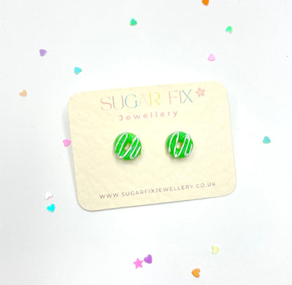 Green Donut Mini Stud Earrings