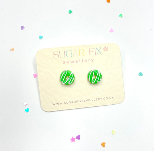 Green Donut Mini Stud Earrings